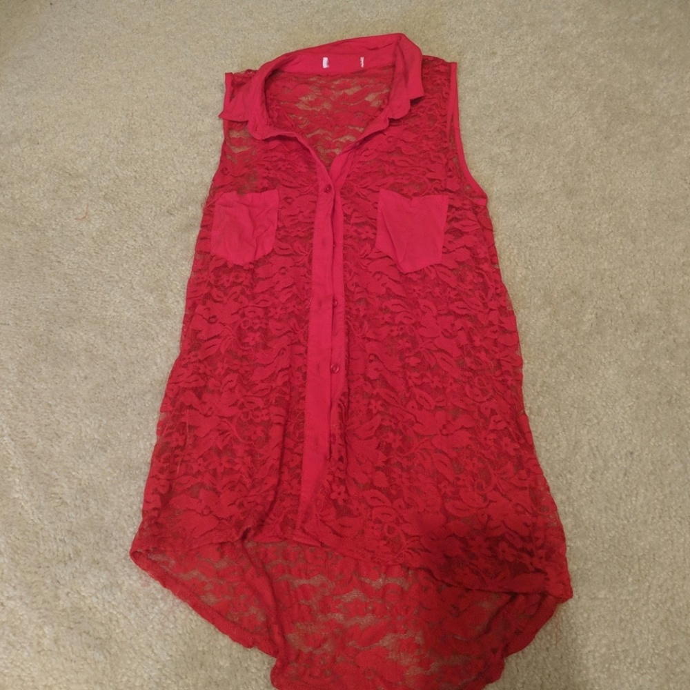 LACE BUTTON DOWN BY PAPAYA